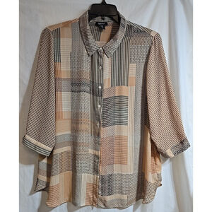 Jones & Company Women's Multi-Patterned Blouse Size 2X